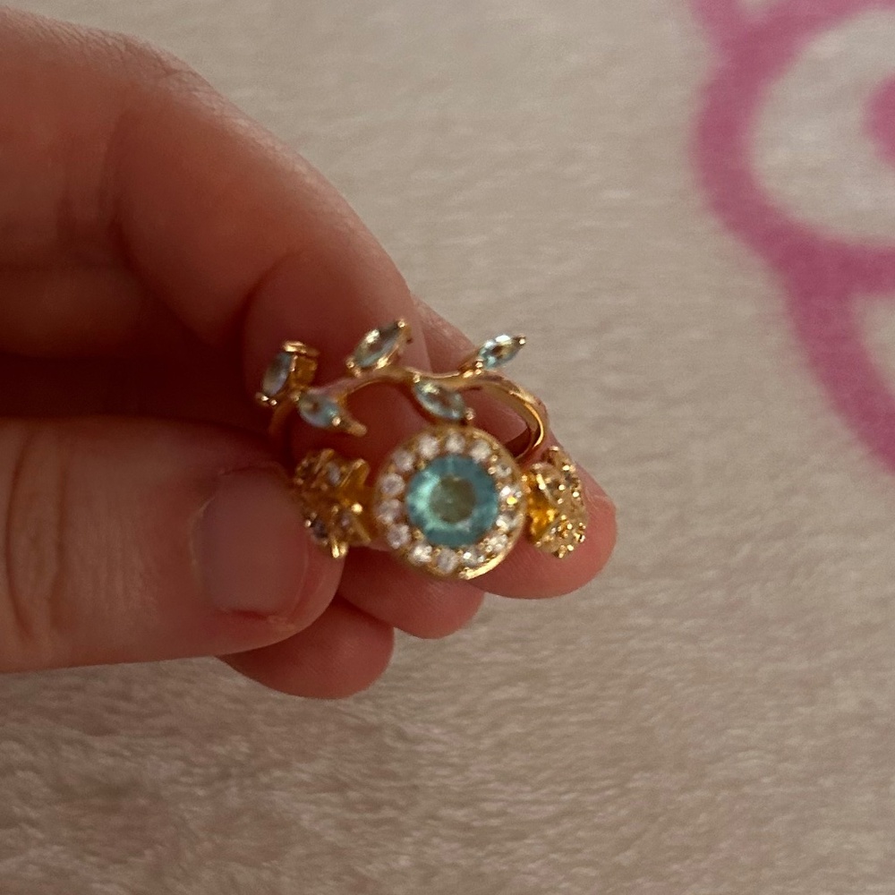 Aqua gold ring bundle